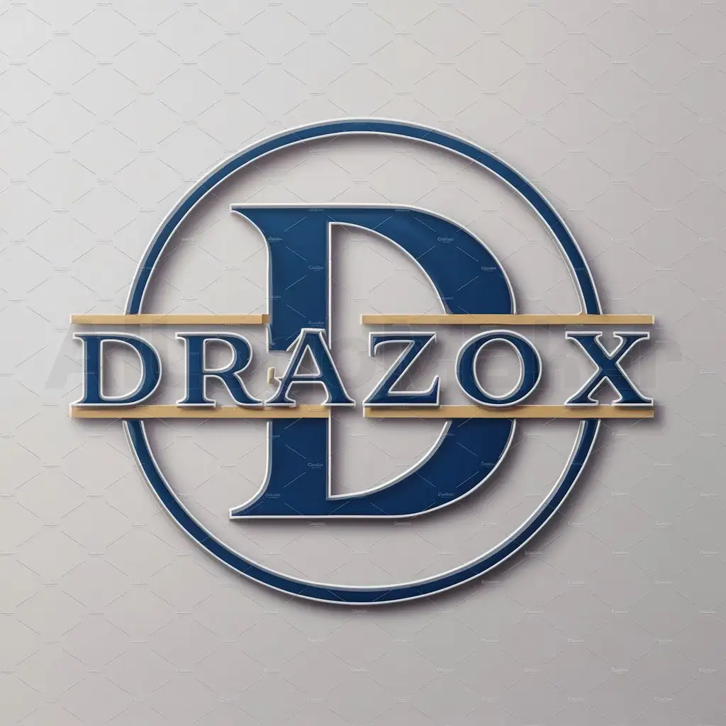 a logo design,with the text "D", main symbol:DRAZOX, cercle,Moderate,clear background