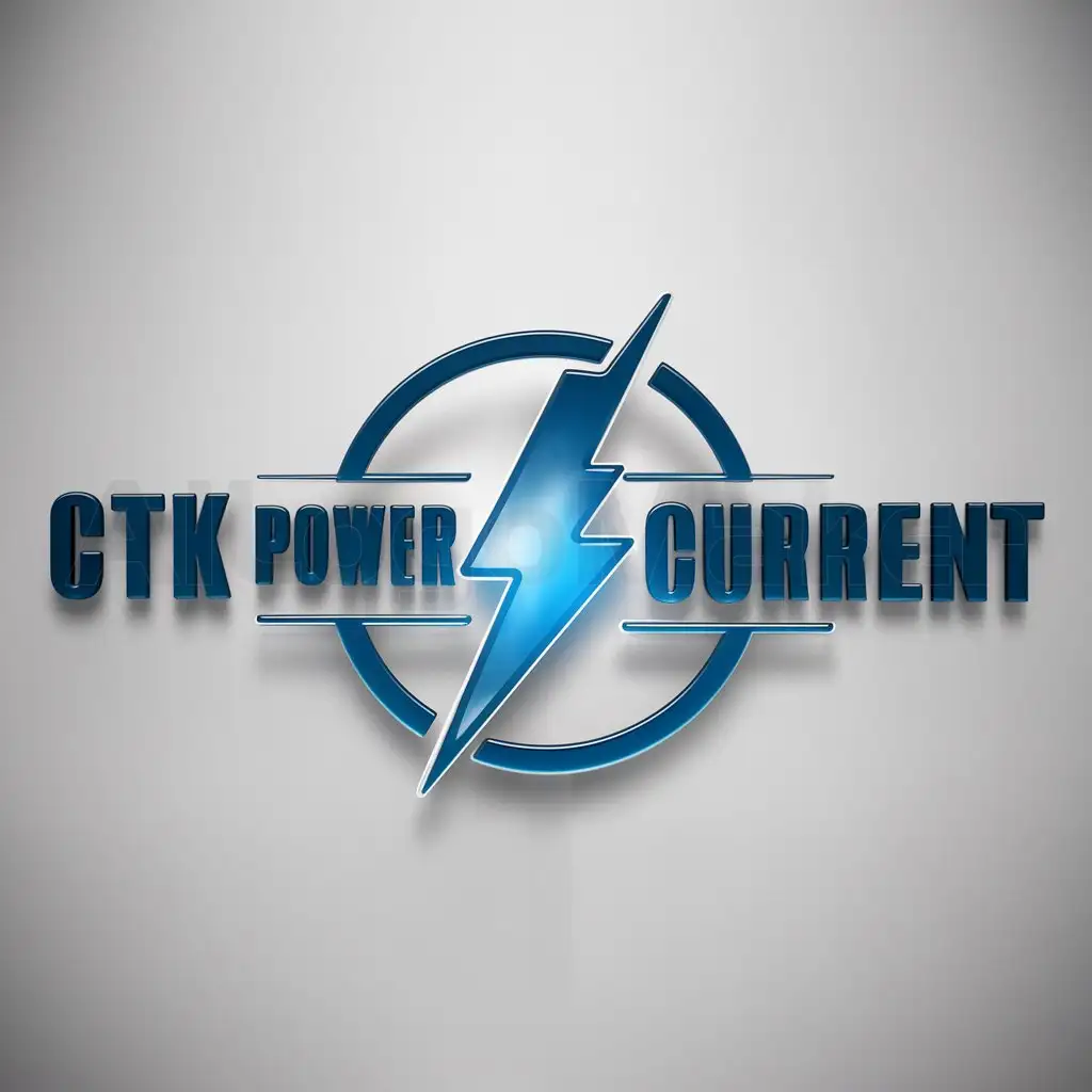 a logo design,with the text "CTK Power Current", main symbol:lightning in a circle,Moderate,clear background
