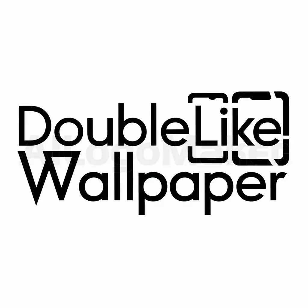 a logo design,with the text "Doublelikewallpaper", main symbol:cellphone,complex,be used in art industry,clear background