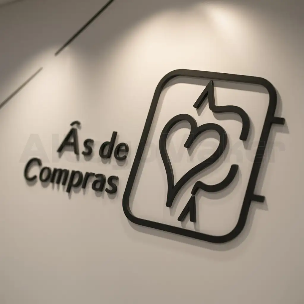 a logo design,with the text "Ás de Compras", main symbol:ace of hearts card,Moderate,clear background