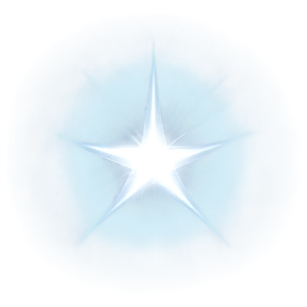 a white realistic glowing star 