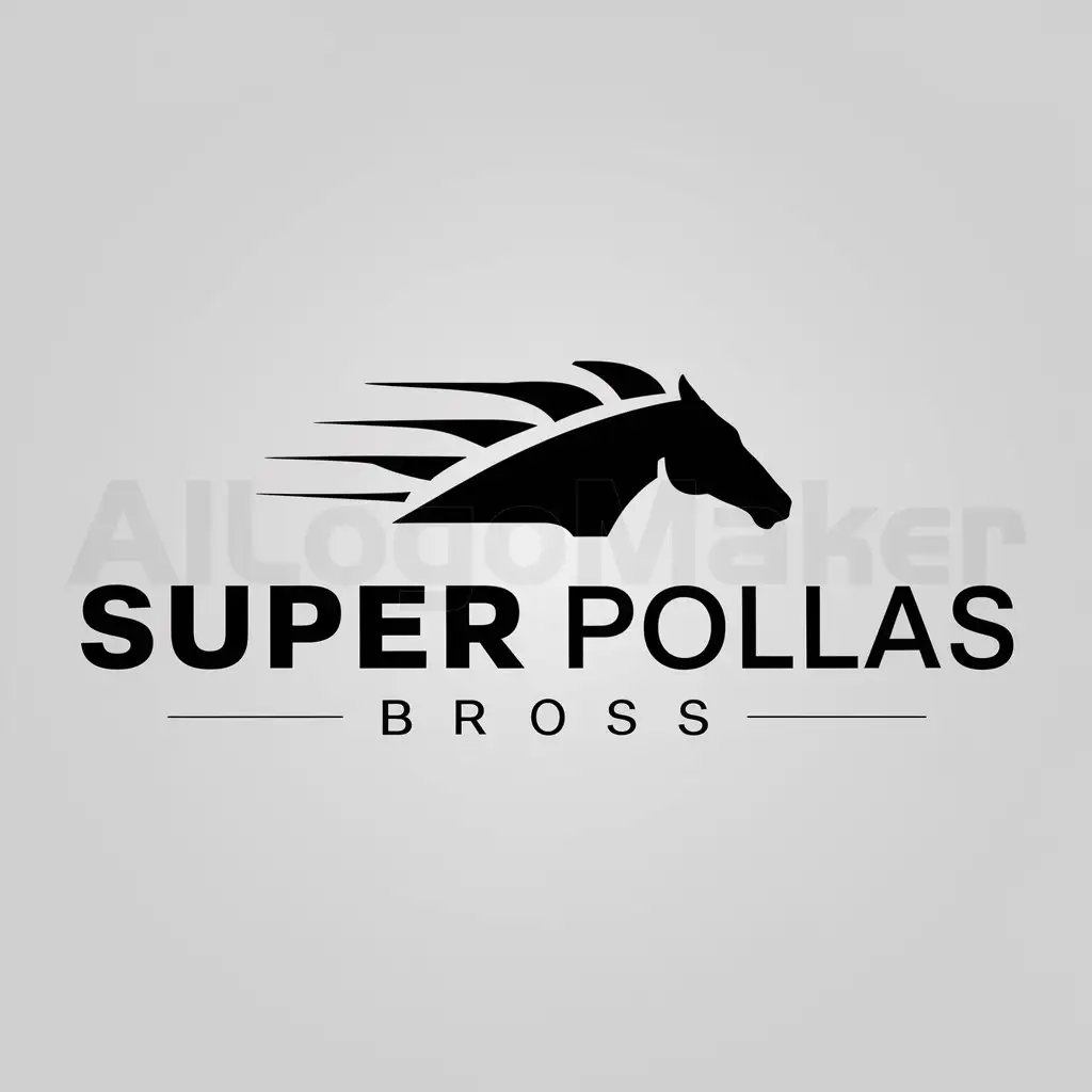a logo design,with the text "Super Pollas Bross", main symbol:Carreras de caballo hipico,Moderate,be used in Sports Fitness industry,clear background