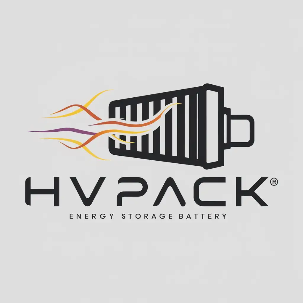 a logo design,with the text "HVPACK", main symbol:Energy storage battery,Moderate,clear background