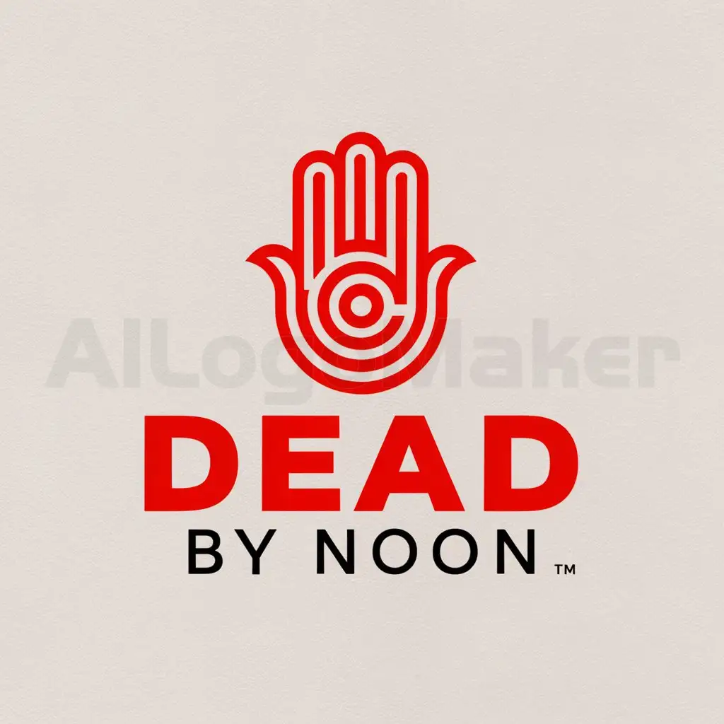 a logo design,with the text "dead by noon", main symbol:hand maze,Minimalistic,be used in Religious industry,clear background