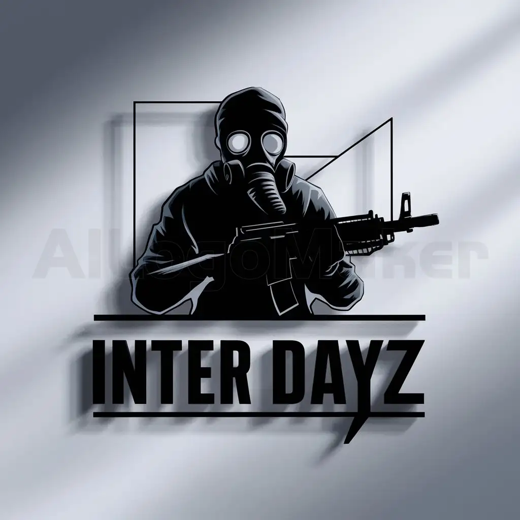 a logo design,with the text "Inter DayZ", main symbol:Postapocalypse Stalker,complex,be used in Entertainment industry,clear background