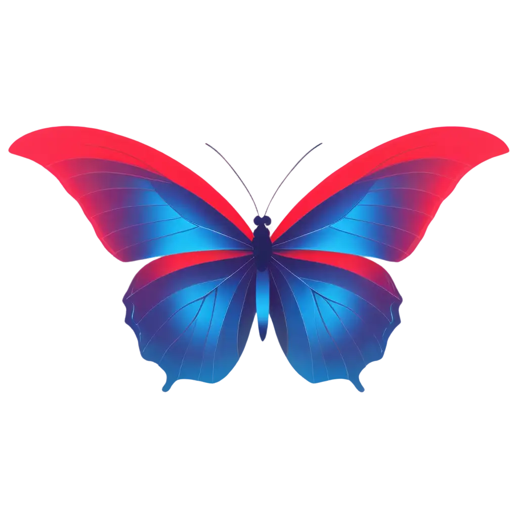 vector style geometrical gradient butterfly logo red and blue