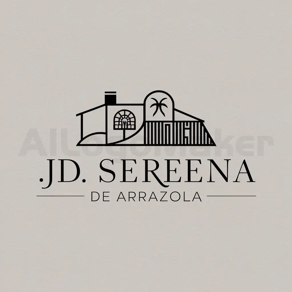a logo design,with the text 'JD Serena de Arrazola' no duplicate characters and avoid using 'tildes', main symbol:Residencial Boho luxury,Moderate,be used in Real Estate industry,clear background