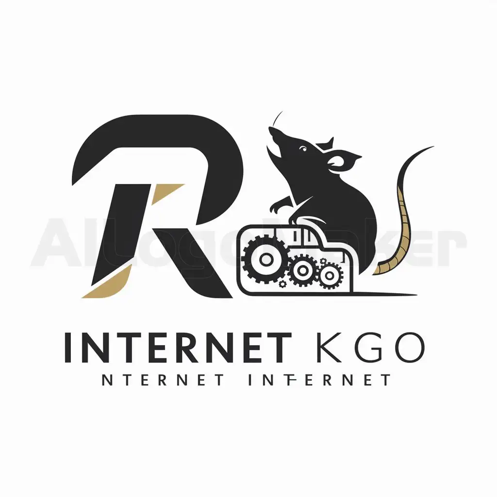 a logo design,with the text "RAT", main symbol:rat  and  keyboard  
 circuit with gear,complex,be used in Internet industry,clear background