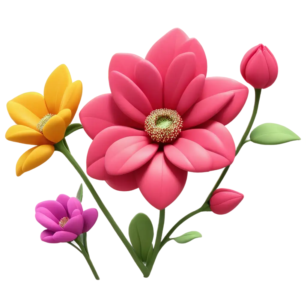 Vivid-MultiColor-3D-Flower-PNG-Image-Enhance-Your-Design-with-Stunning-Floral-Backgrounds
