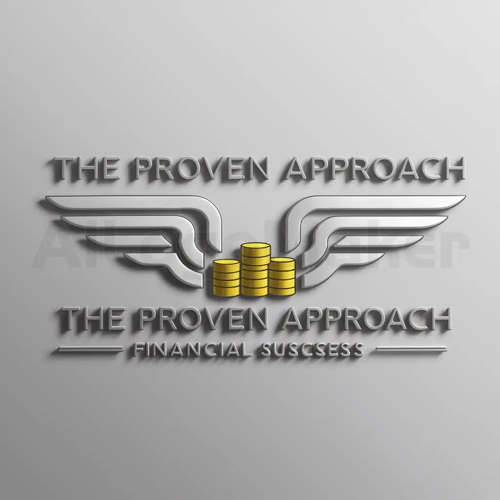 a logo design,with the text "The Proven Approach", main symbol:Wings, money, gold,Moderate,be used in Finance industry,clear background