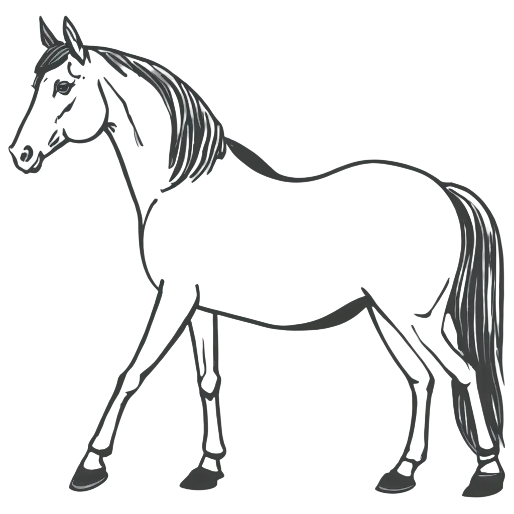 HighQuality-Horse-Outline-PNG-Enhance-Your-Designs-with-Crisp-and-Clear-Graphics