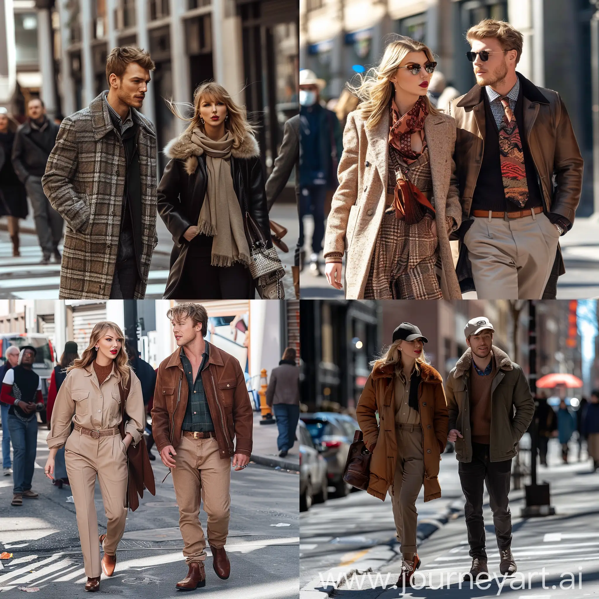 Taylor-Swift-and-Jamie-Bower-Campbell-Strolling-Together-on-the-Street