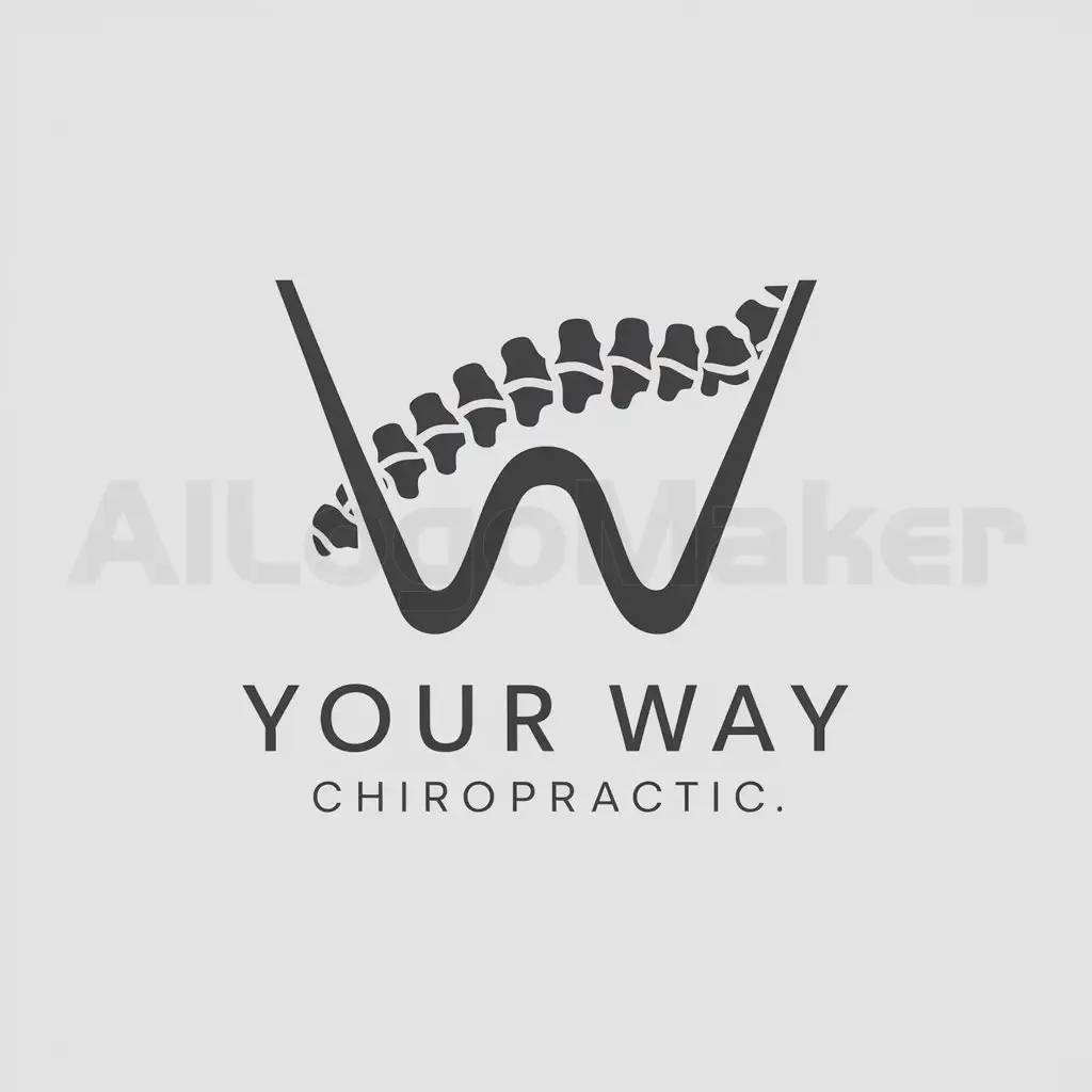 LOGO-Design-for-Your-Way-Chiropractic-Spine-W-Symbol-on-a-Clear-Background