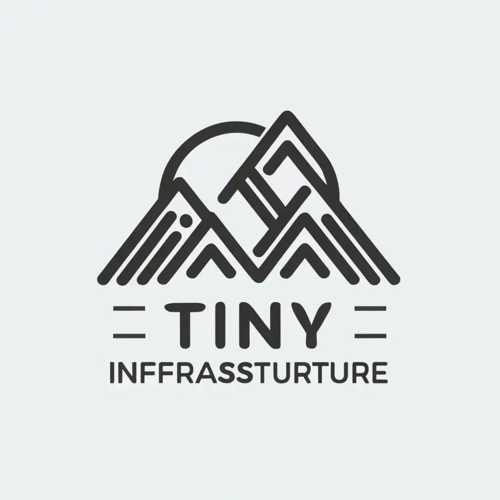 a logo design,with the text "Tiny Infrastructure", main symbol:Mountains,Moderate,be used in Technology industry,clear background