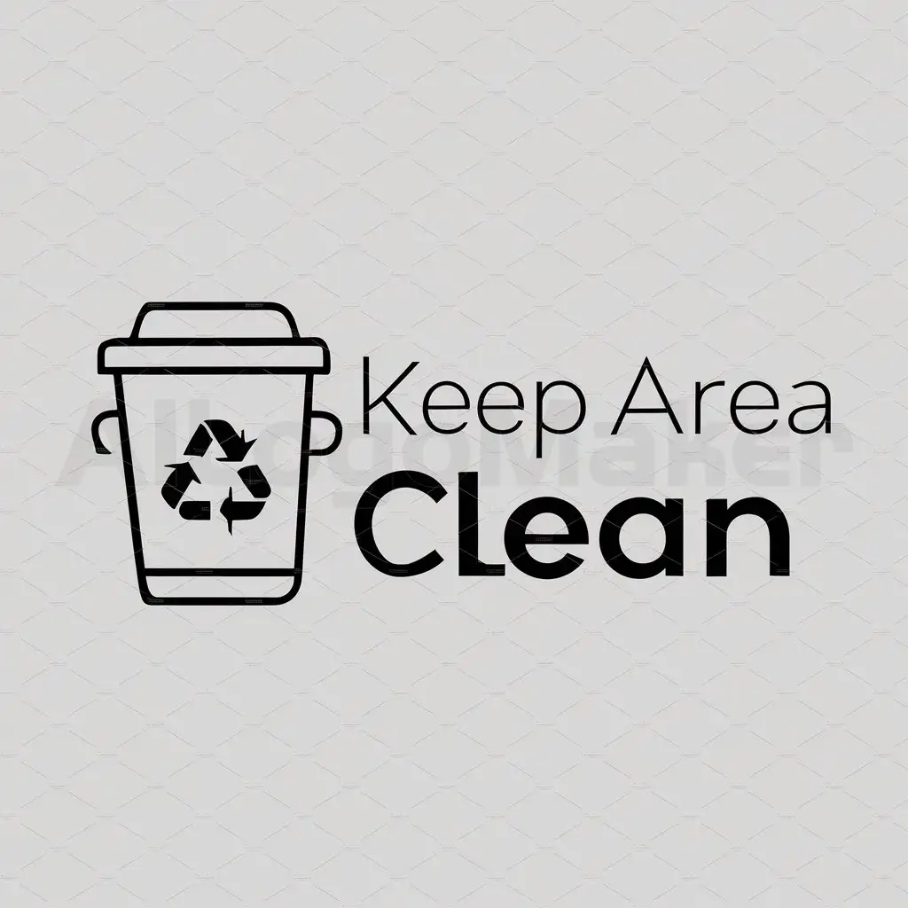a logo design,with the text "Keep Area Clean", main symbol:trash can,Moderate,be used in Real Estate industry,clear background