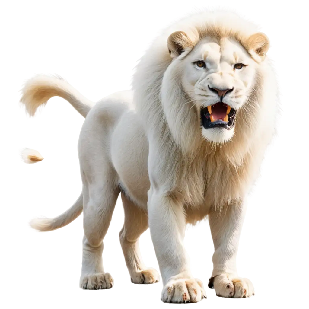 A Thrilling white lion