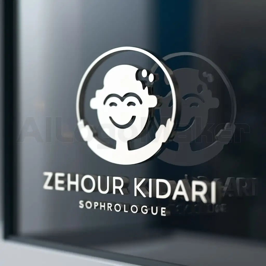LOGO-Design-For-Zehour-Kidari-Sophrologue-Smiling-Figure-Symbolizing-Wellness