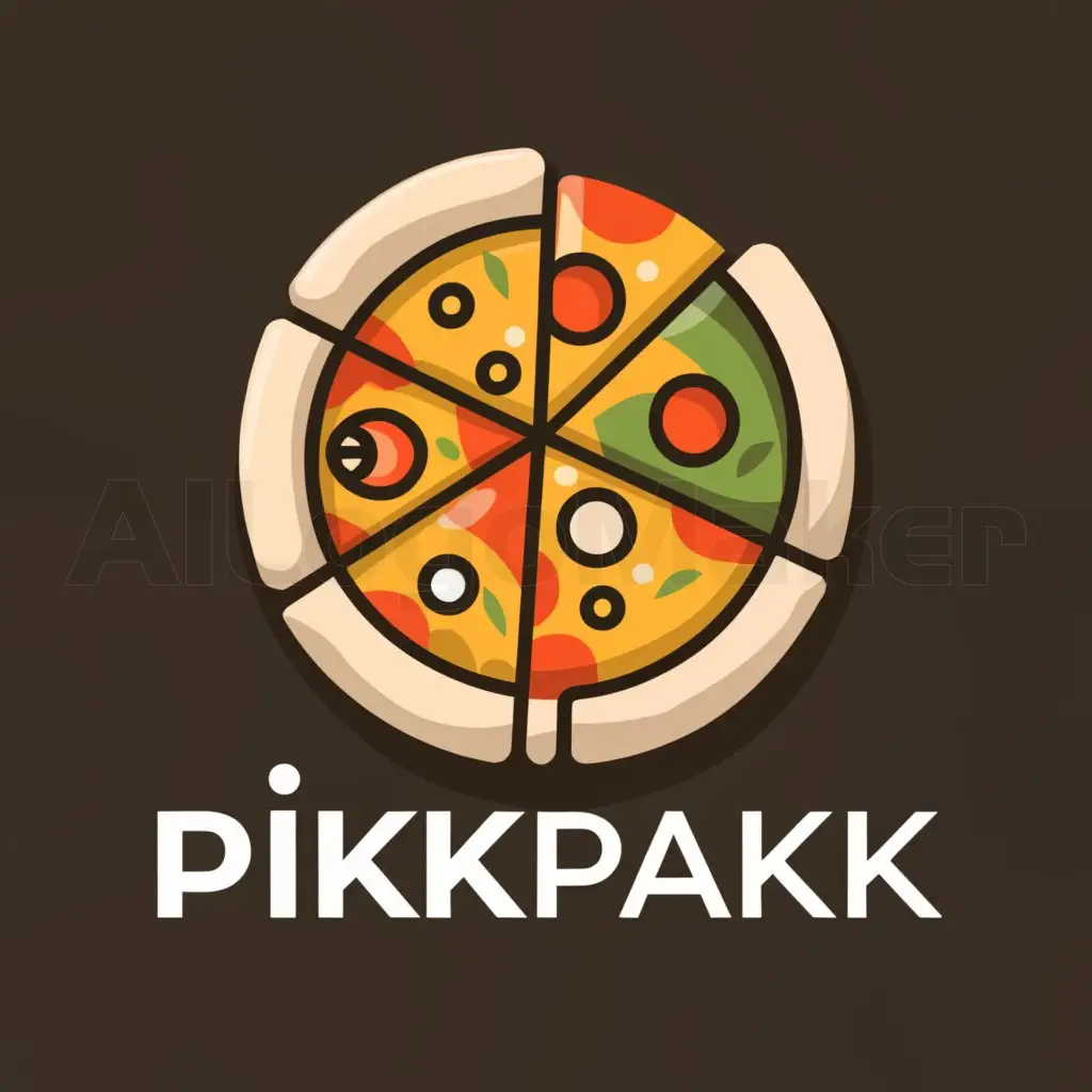 LOGO-Design-For-PikkPakk-Pizza-Clock-in-Minimalistic-Style-for-Restaurant-Industry