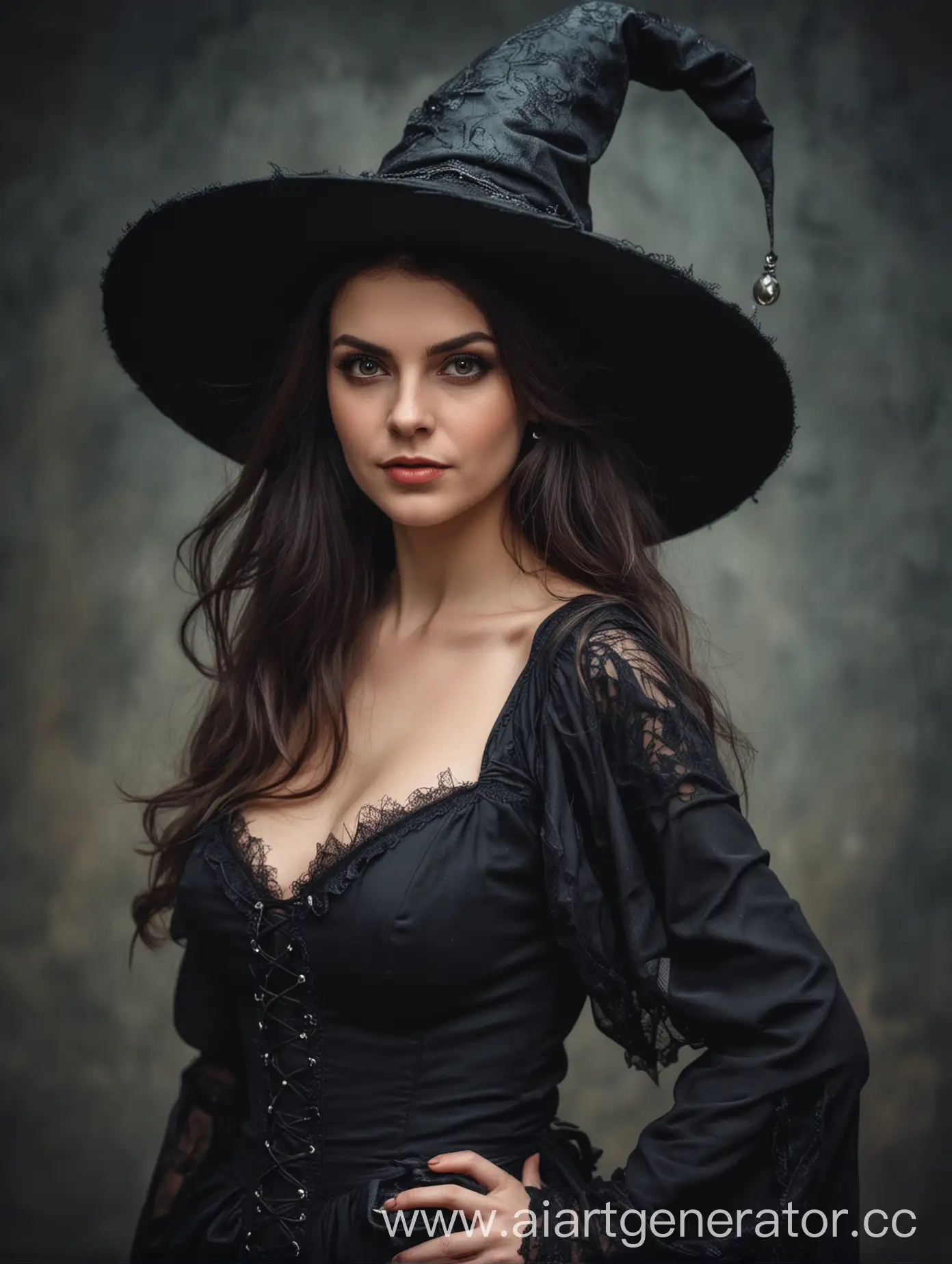 портрет красивой ведьмы до пояса