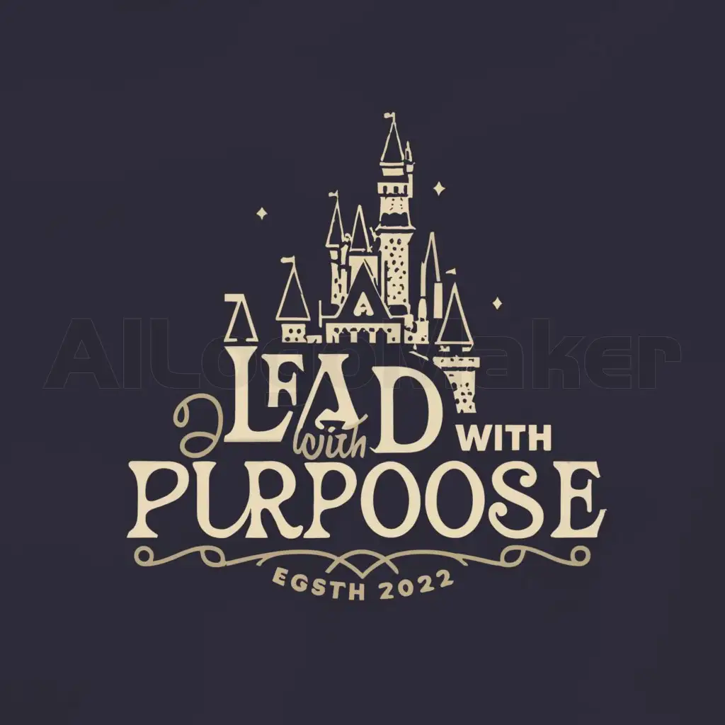 a logo design,with the text "lead with purpose", main symbol:disneyland,Moderate,be used in Others industry,clear background