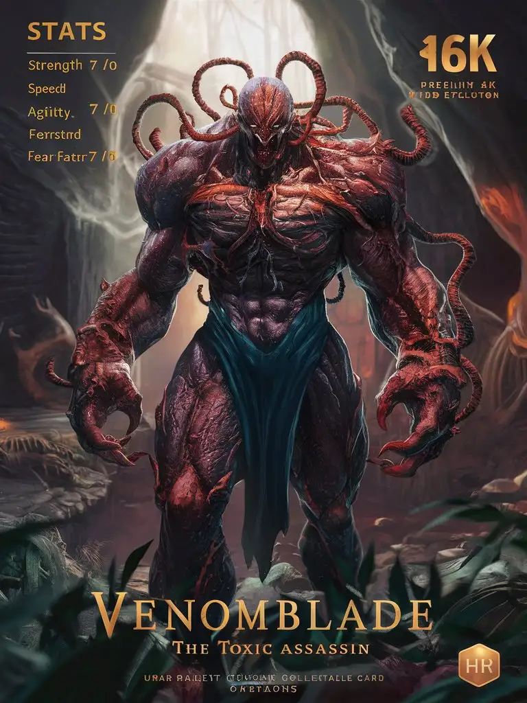 Venomblade-the-Toxic-Assassin-New-Blood-Collectable-Card-with-Stunning-Visuals-and-Tim-Burtonesque-Fantasy-Scene