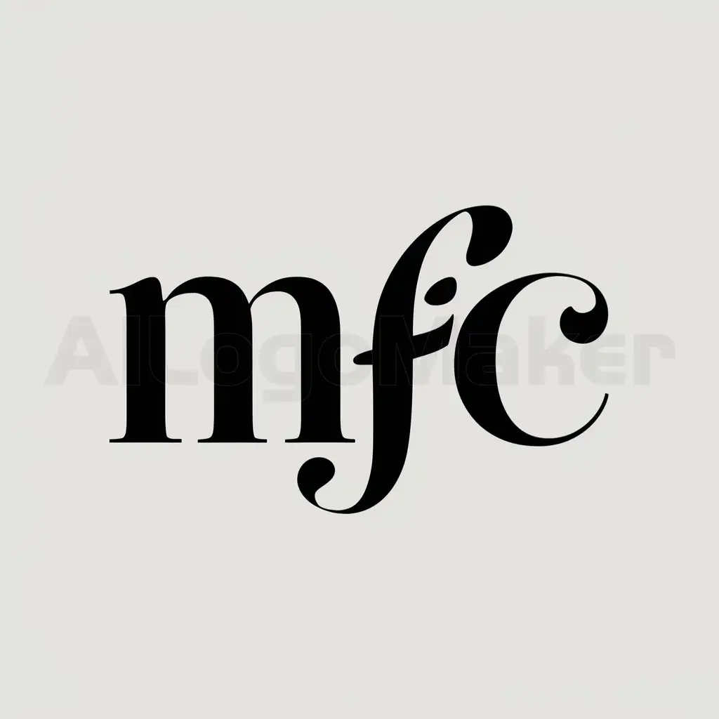 a logo design,with the text "MFC", main symbol:CURSIVA CREATIVO,Moderate,clear background