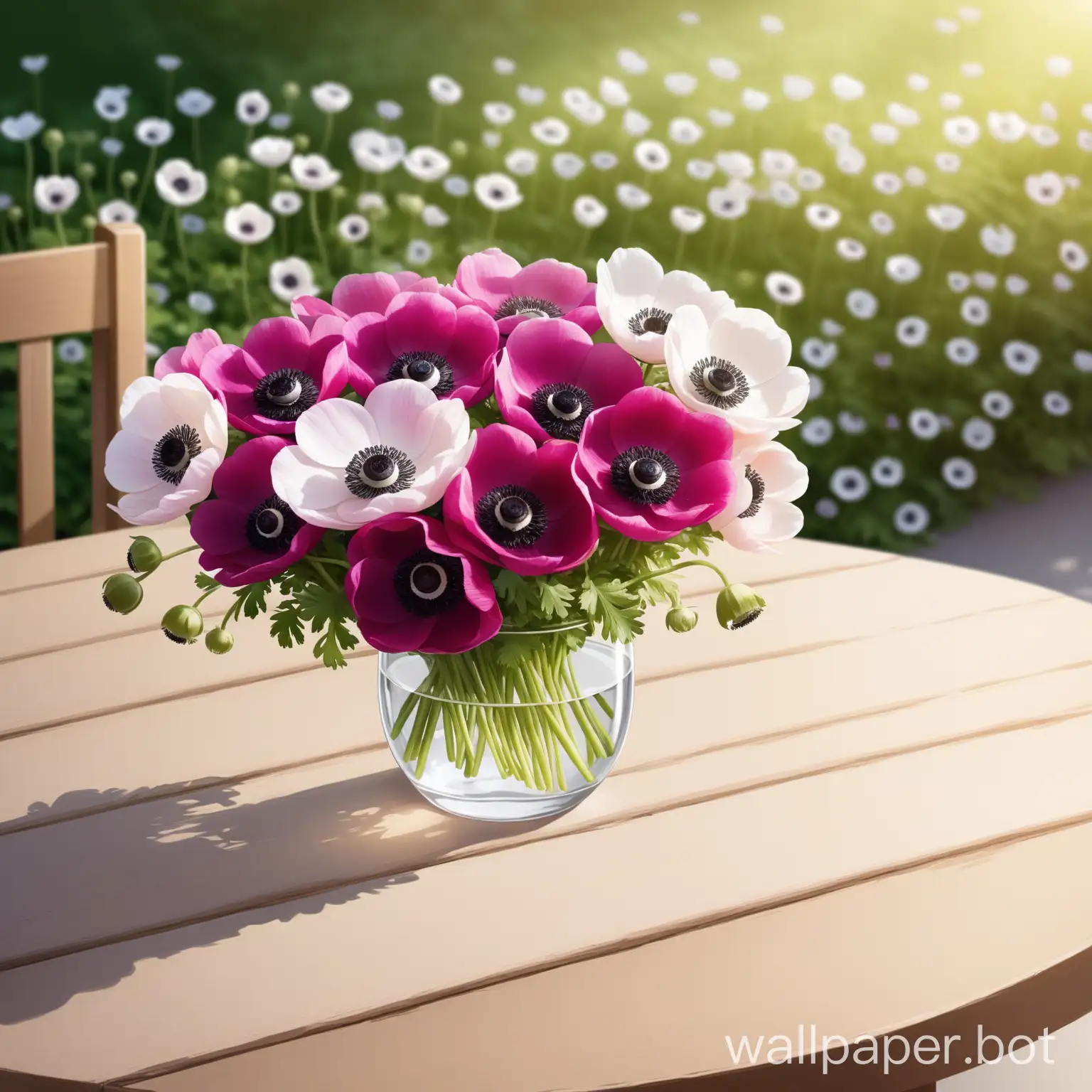 Colorful-Anemones-Flowers-Arranged-on-Table