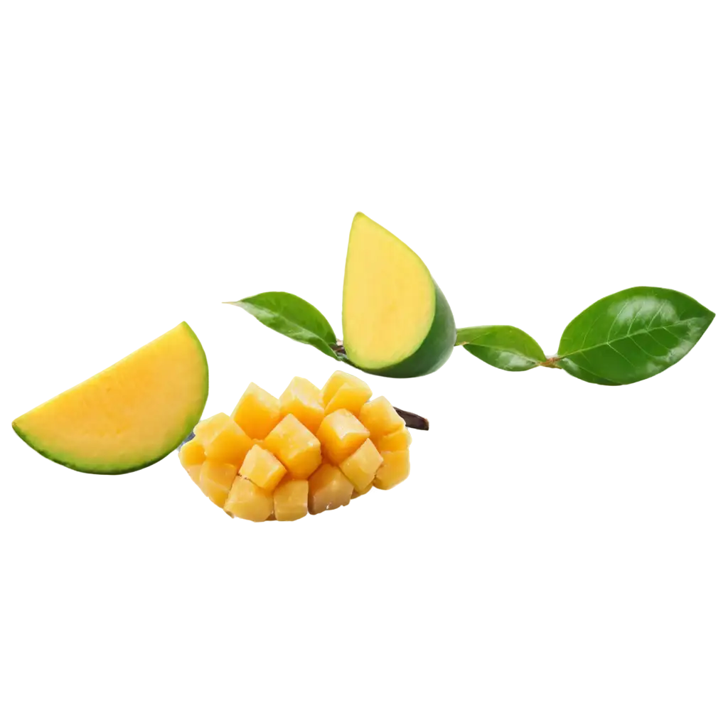 juicy diced mango half