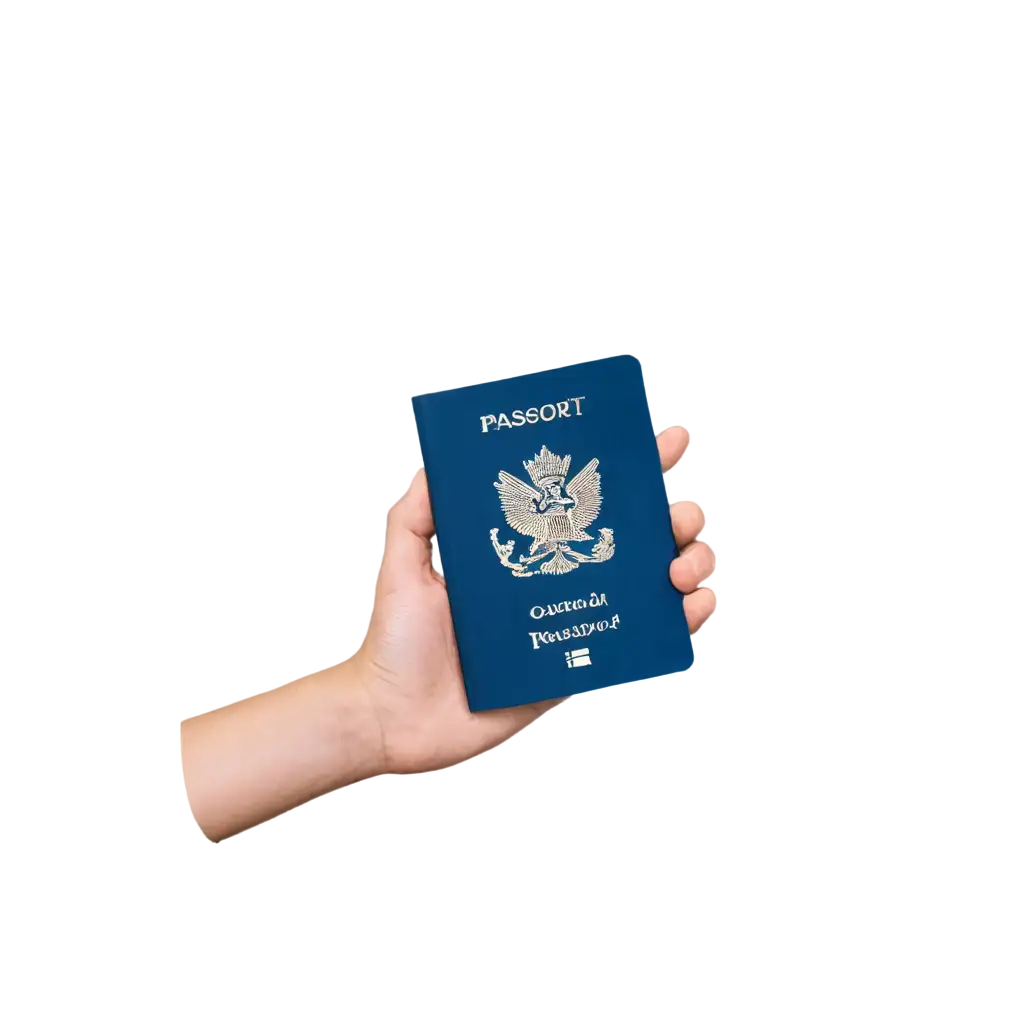 Immigration services AGENT 
BLUE SUITE AND HOLD CANADA PASSPORT HAND  BACKGROUND