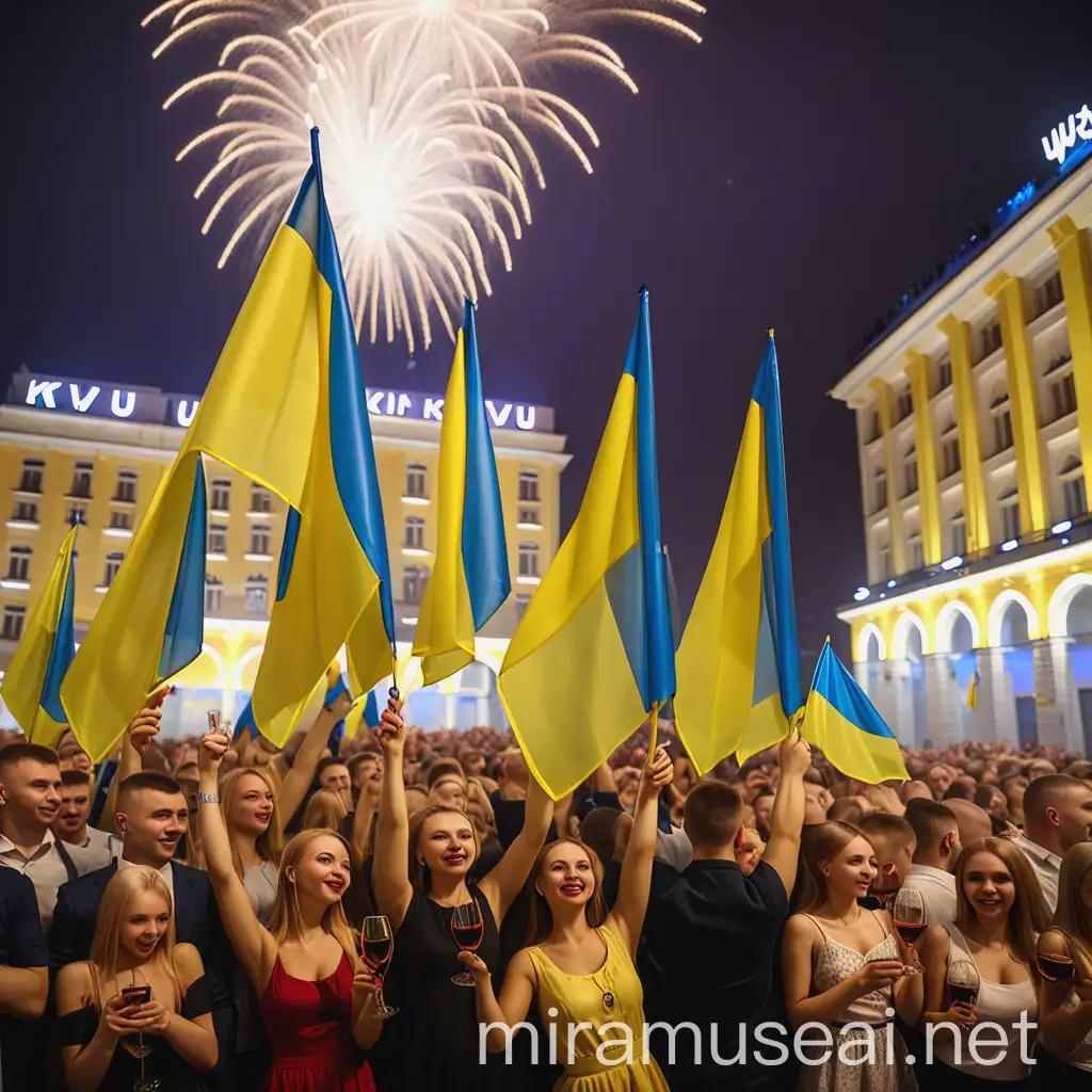 
celebration of ukrainian wining in kyiv