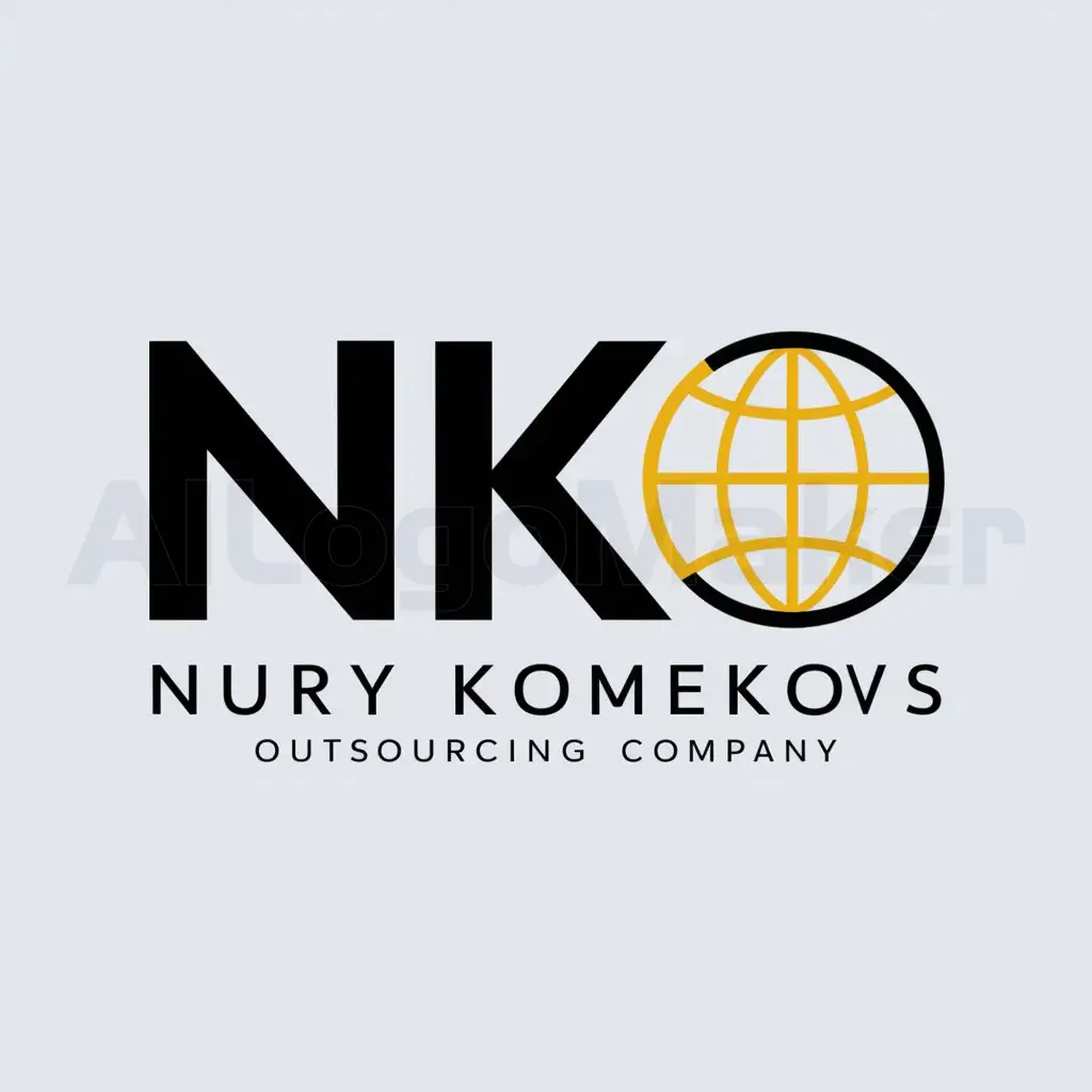 a logo design,with the text "Nury Komekov's outsourcing", main symbol:NKO,complex,clear background