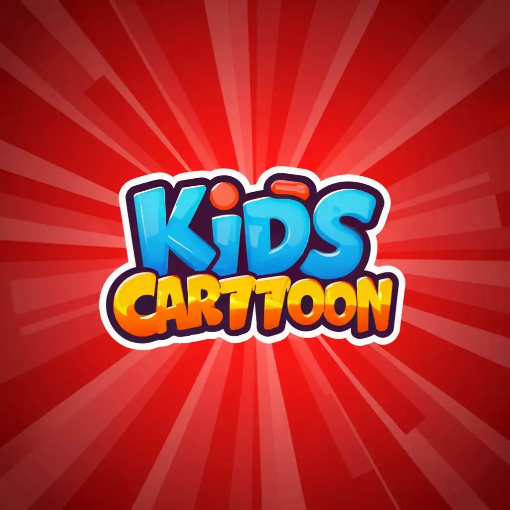 a logo design,with the text "(kids cartoon) text with red background", main symbol:entertainment,Moderate,be used in Entertainment industry,clear background
