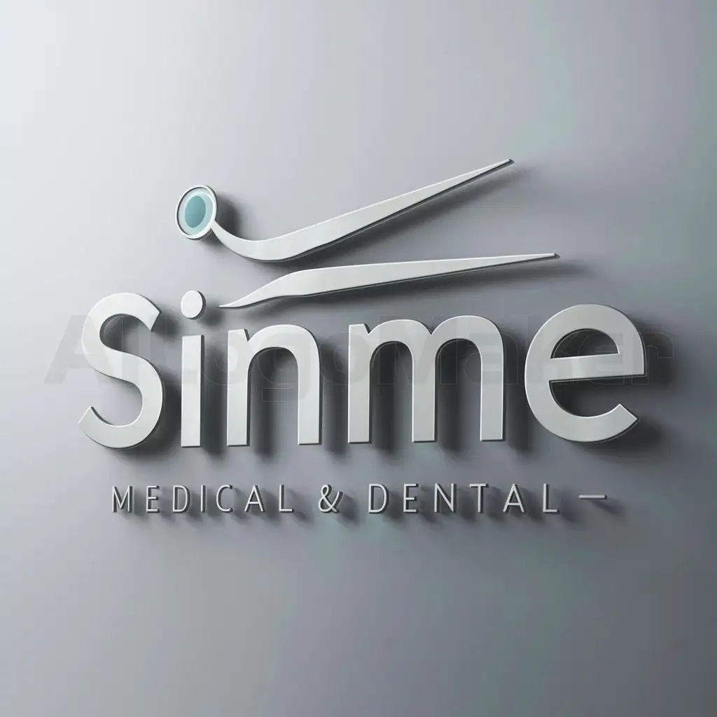 a logo design,with the text "SinME", main symbol:dental equipment,Moderate,be used in Medical Dental industry,clear background