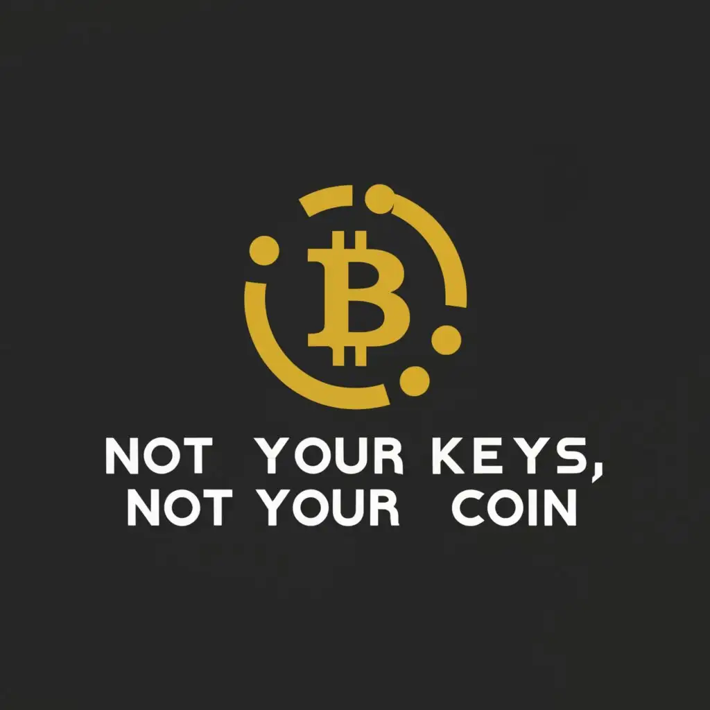 a logo design,with the text "Not your keys, Not your coin", main symbol:Bitcoin,Moderate,be used in Finance industry,clear background