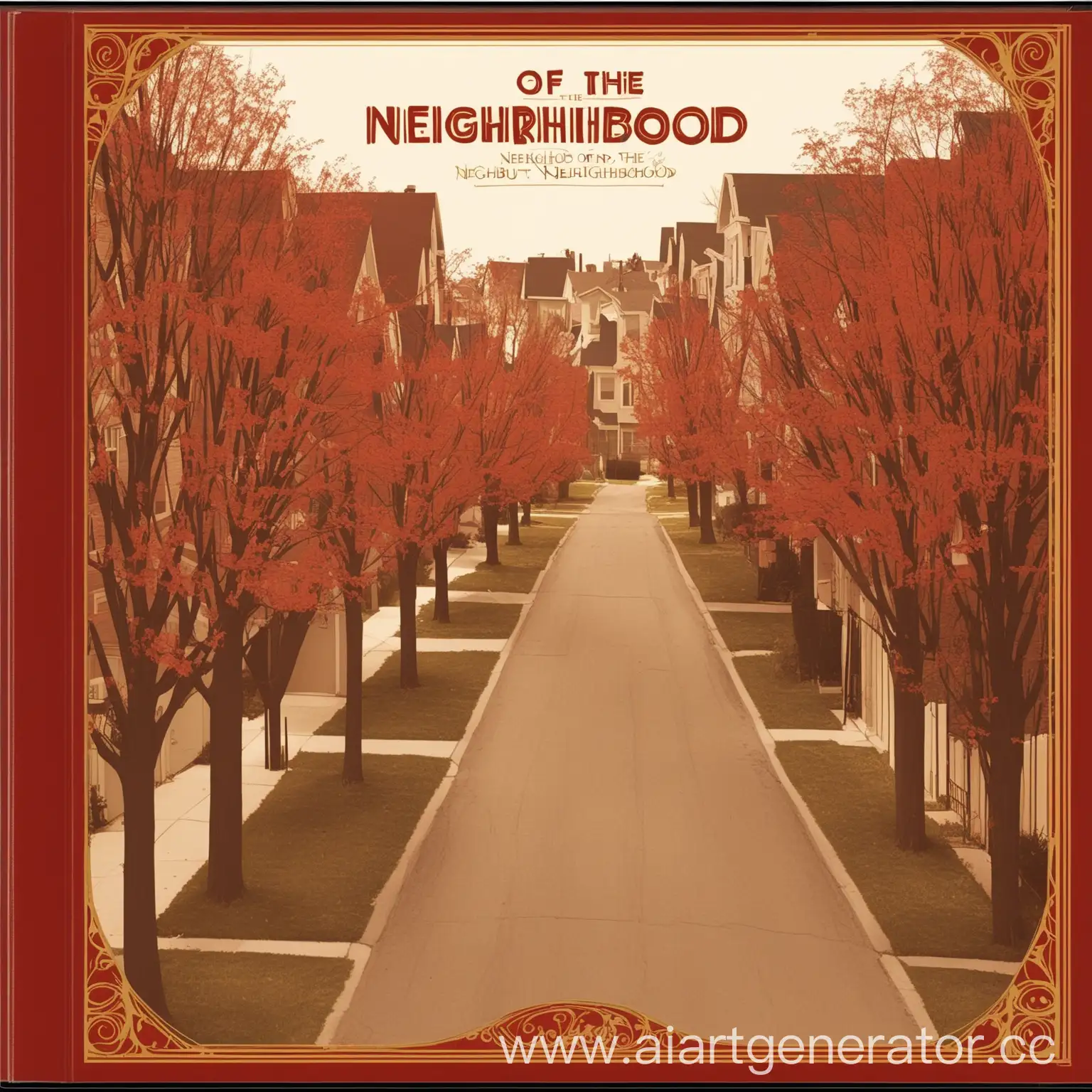 Vibrant-RedGolden-Neighborhood-Scene-Captivating-Album-of-Community-Life