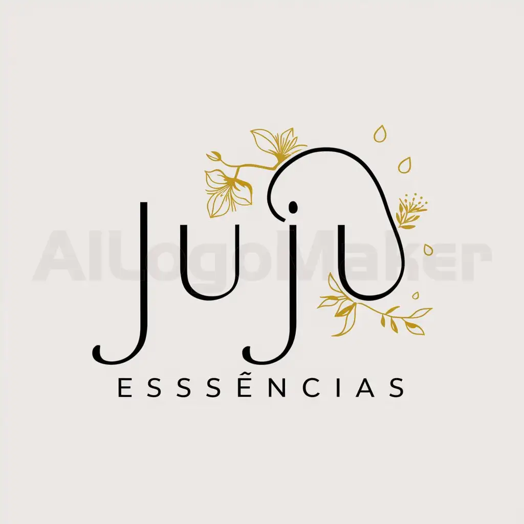 a logo design,with the text "Juju essências", main symbol:Things that remind of aromas, essences,Moderate,be used in Others industry,clear background