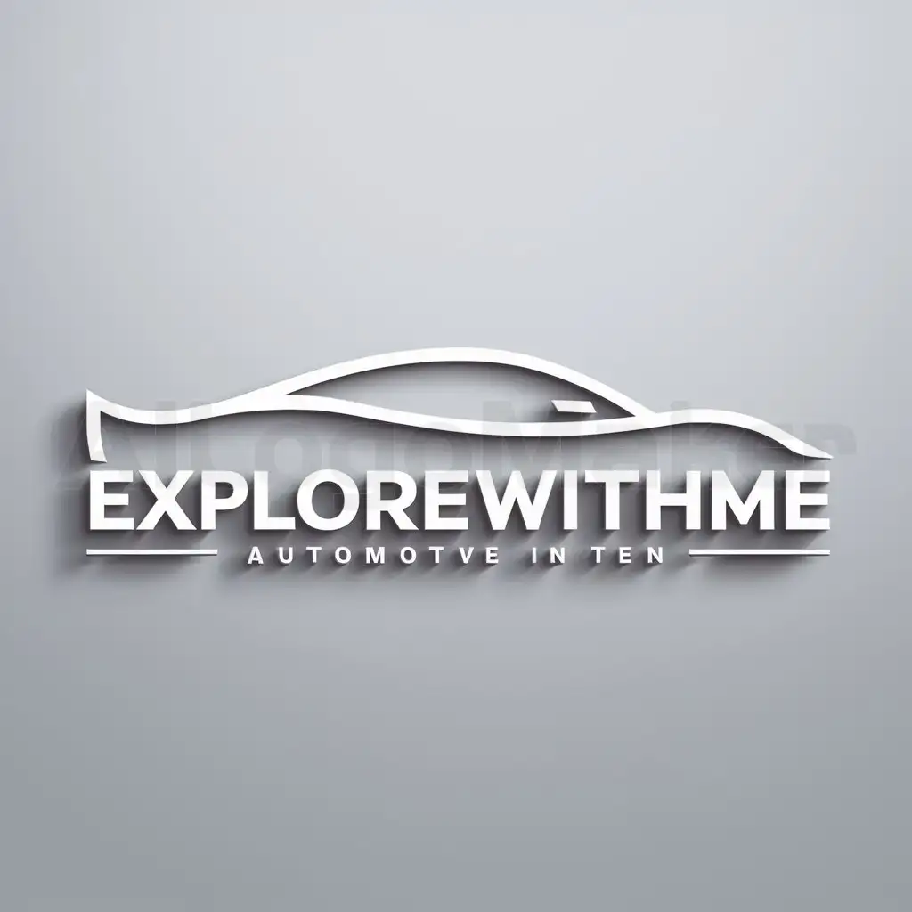 a logo design,with the text "ExploreWithMe", main symbol:Car,Moderate,be used in Automotive industry,clear background