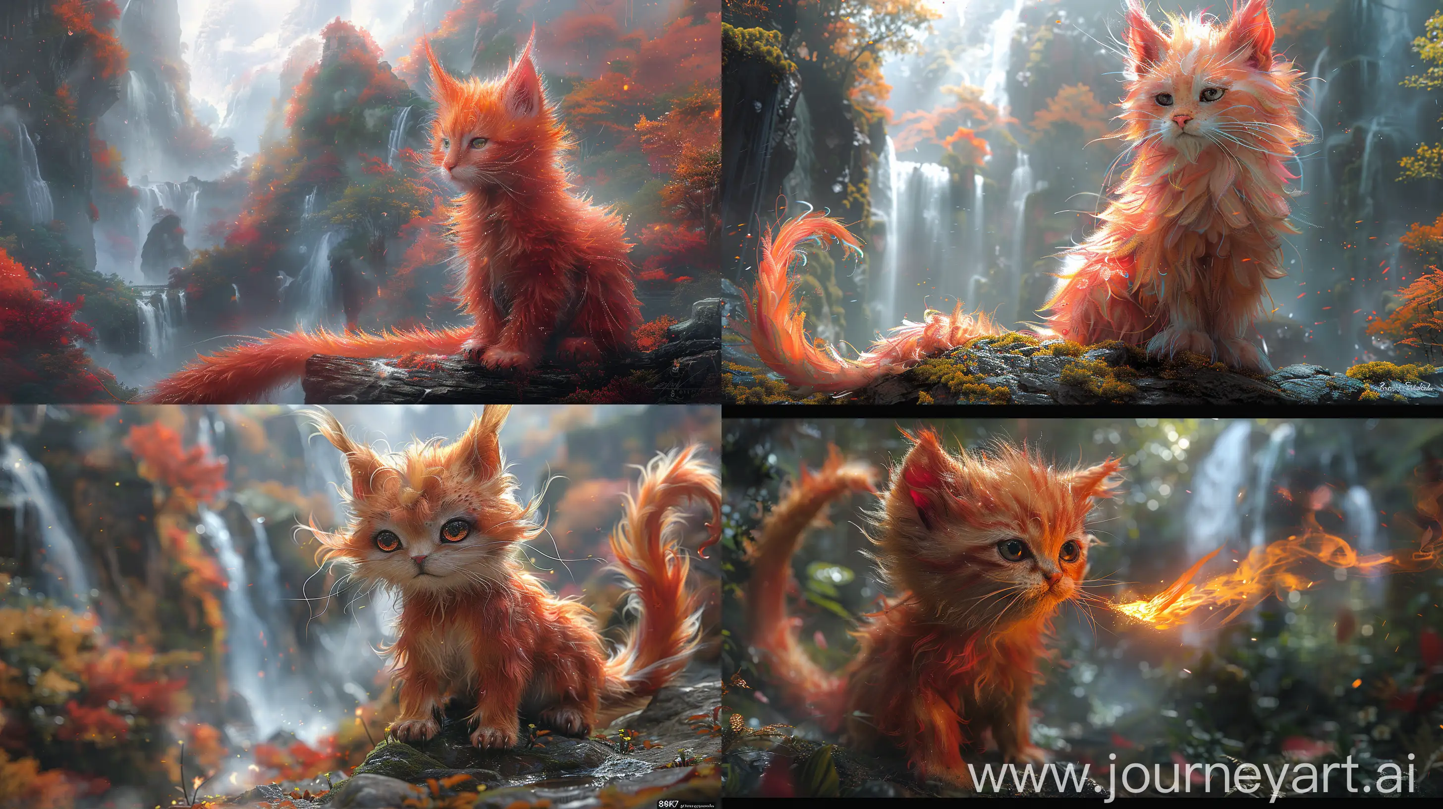 Enchanting-FireBreathing-Furry-Dragon-Cat-in-Magical-Forest