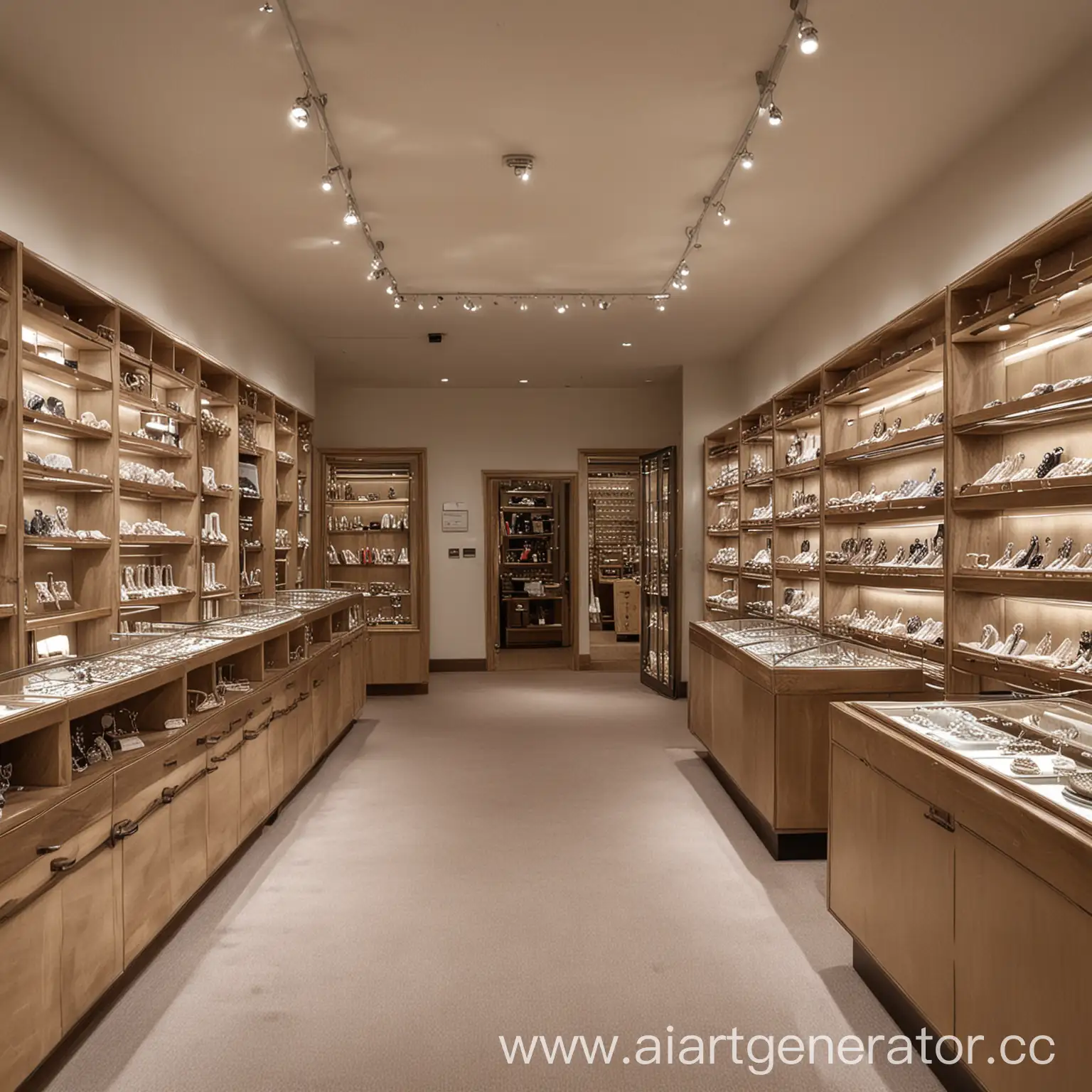 jewelry store with shelves