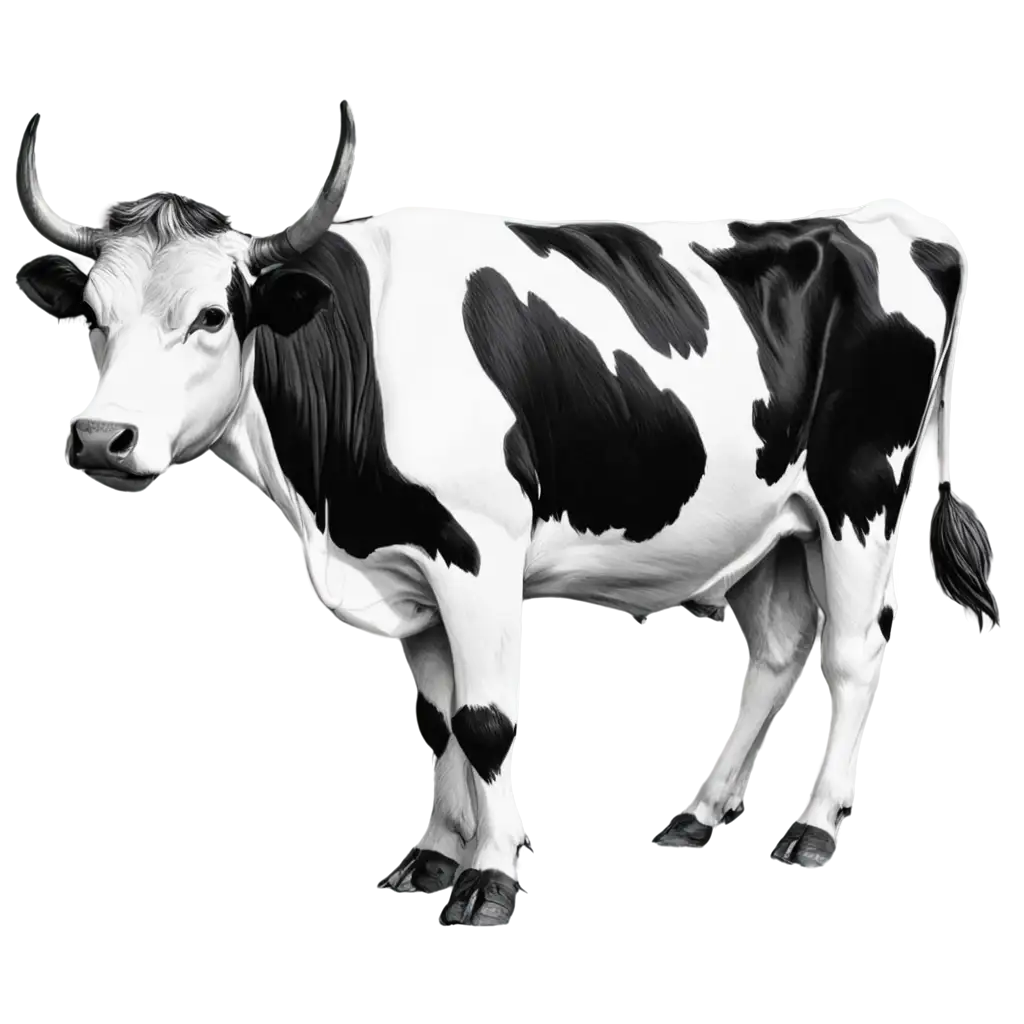 1 cow black and white