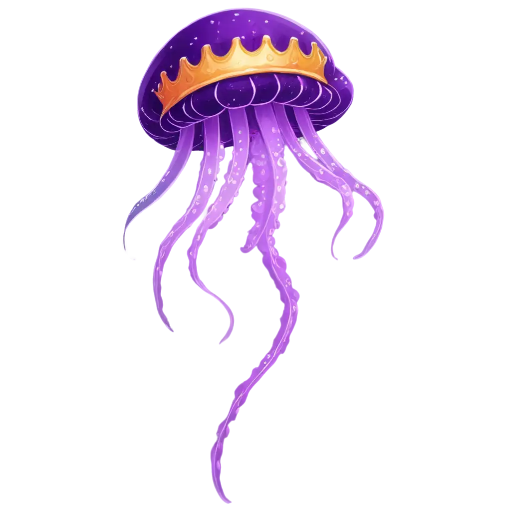 purple jellyfish wearing a crown