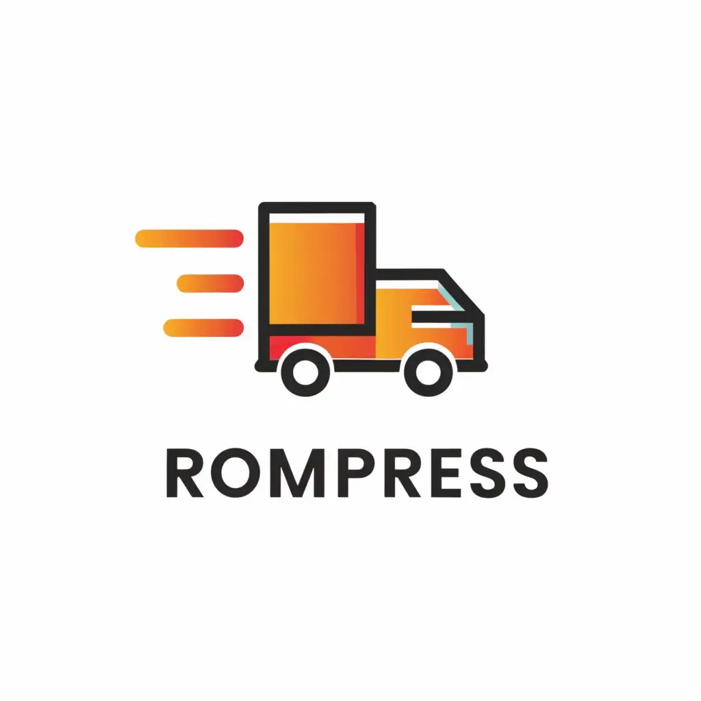 a logo design,with the text "RomPress", main symbol:delivery,Moderate,be used in Others industry,clear background