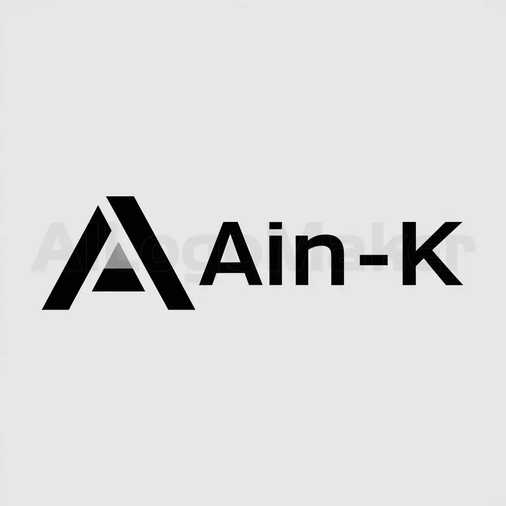 a logo design,with the text "Ain-K", main symbol:AK,Moderate,be used in Construction industry,clear background