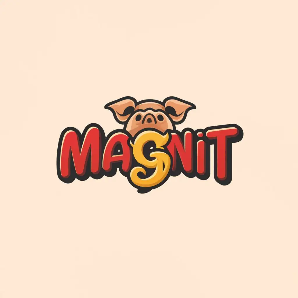 a logo design,with the text "magnit", main symbol:russian pig big,Moderate,clear background