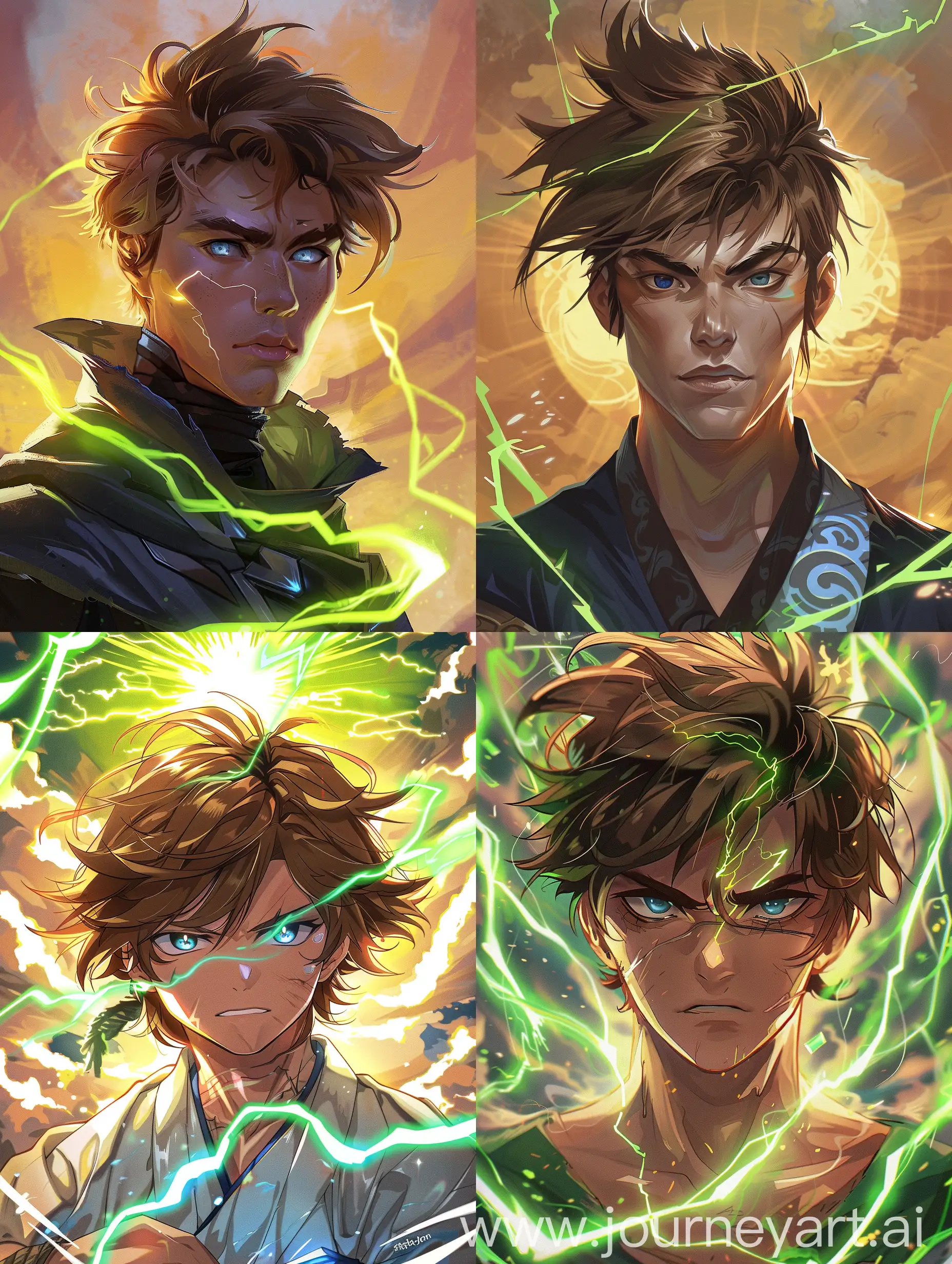 Confident-BrownHaired-Ninja-with-Blue-Eyes-and-Green-Lightning