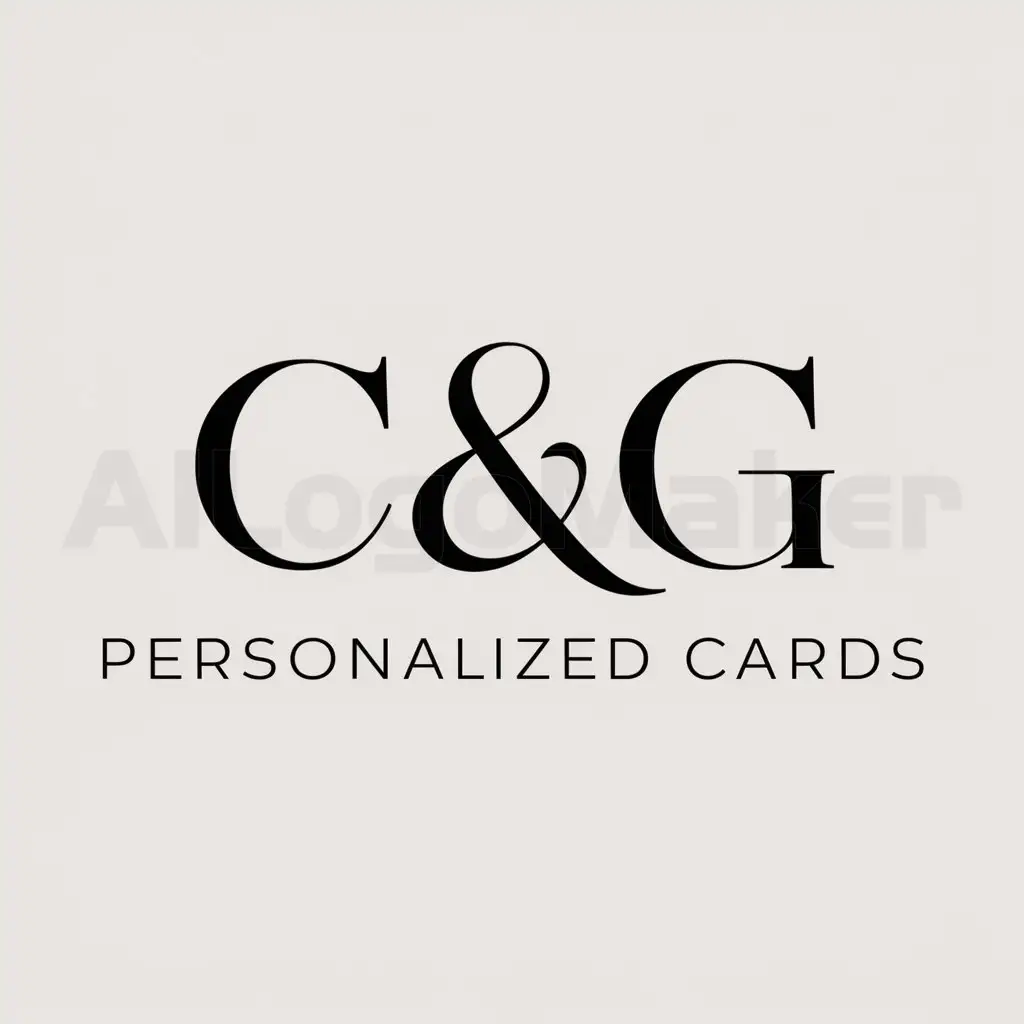 a logo design,with the text "Personalized cards", main symbol:C&G,Minimalistic,clear background