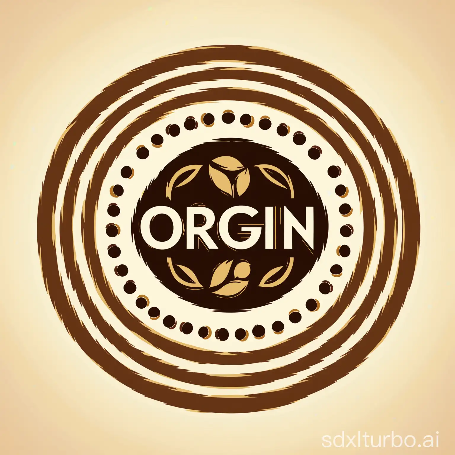 LOGO design concept: Color: Choose a combination of dark brown and gold to convey the original color and high quality of coffee.  Graphics: Based on the shape of coffee beans, integrate a simplified earth pattern to emphasize the brand's global perspective and respect for the coffee's place of origin.  Font: Use a modern yet somewhat retro font to reflect the brand's high-end positioning and tribute to tradition.  LOGO design description: Central graphic: An outline in the shape of a coffee bean, cleverly transitioning into a cross-section of the earth in the middle, with a pattern of coffee leaves on top, representing the natural growing environment of coffee. Text: The brand name "Origin Brew" in uppercase letters, positioned below the graphic, in gold, to highlight the brand's high-end positioning. Auxiliary graphic: In a corner of the LOGO, design a small and exquisite coffee cup pattern as a supplementary recognition element for the brand.