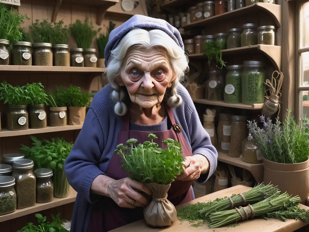Granny the hag in the herb shop