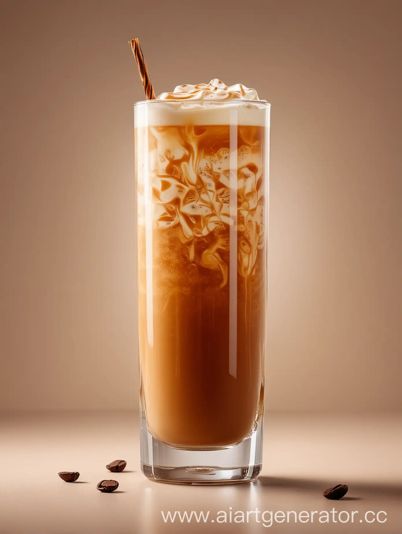 Refreshing-Iced-Latte-Coffee-in-Transparent-Glass