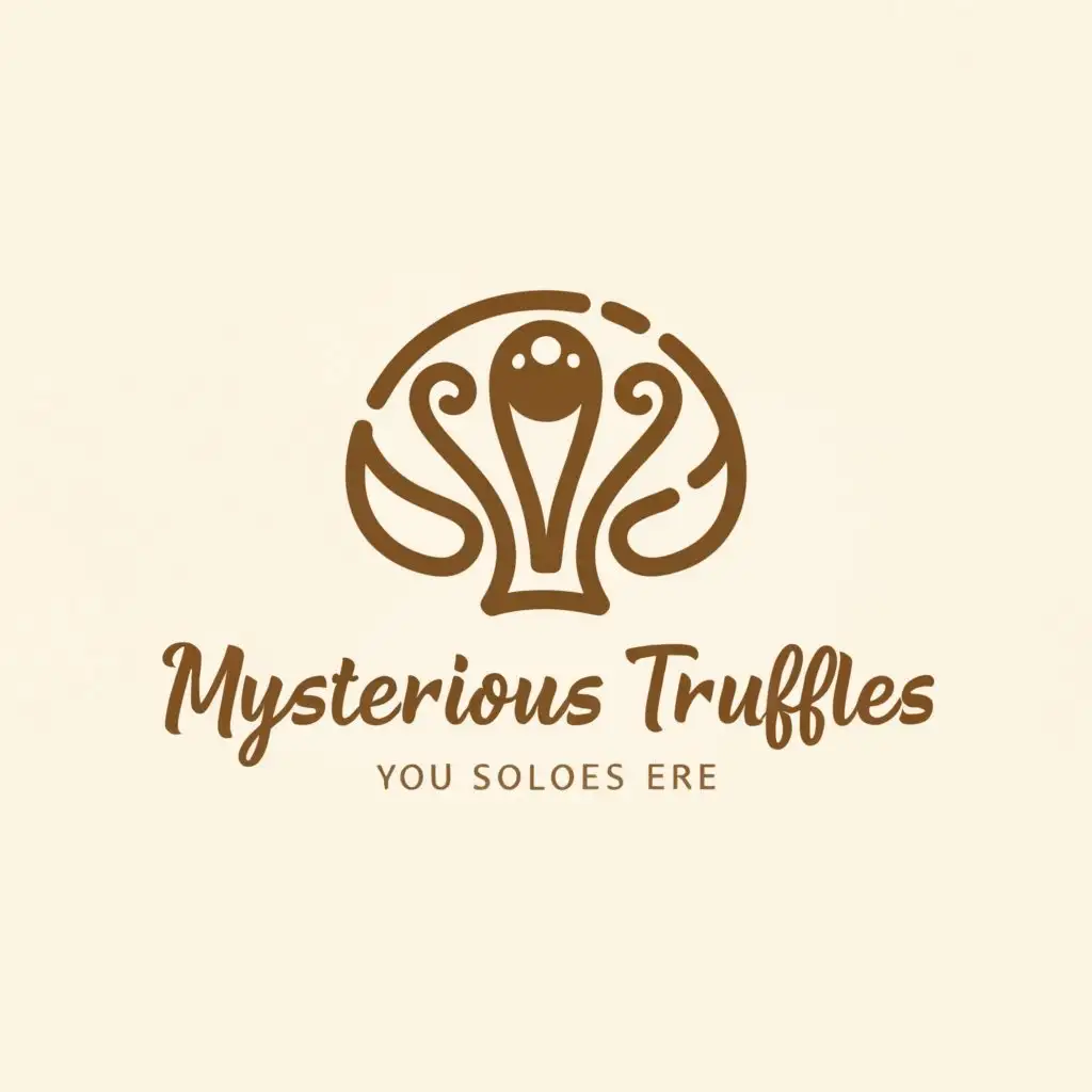 a logo design,with the text "mysterious truffles", main symbol:sweet,Moderate,be used in Restaurant industry,clear background